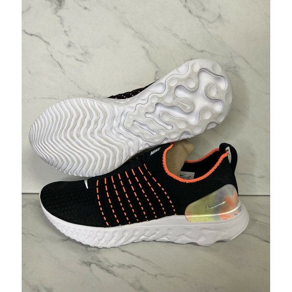 Nike React Phantom Run FK 2 Flyknit Black/Mango Running Shoes Women’s - Picture 3 of 6